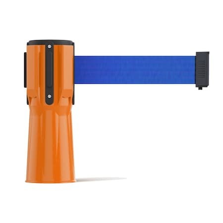 Retractable Belt Barrier Cone Mount Orange Case 9ft. Blue Belt